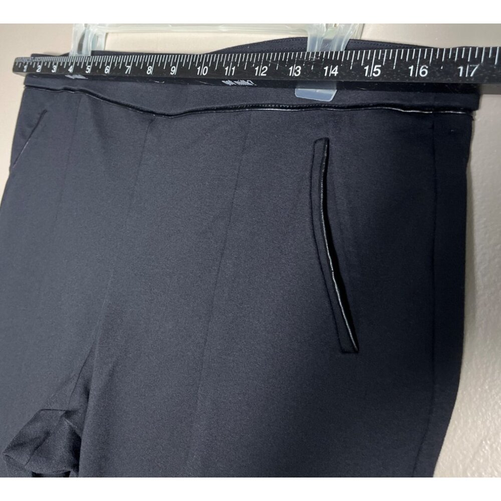 Anne Klein Pants Black Jersey Knit Pull On Faux Leather Trim Women L - Picture 5 of 8